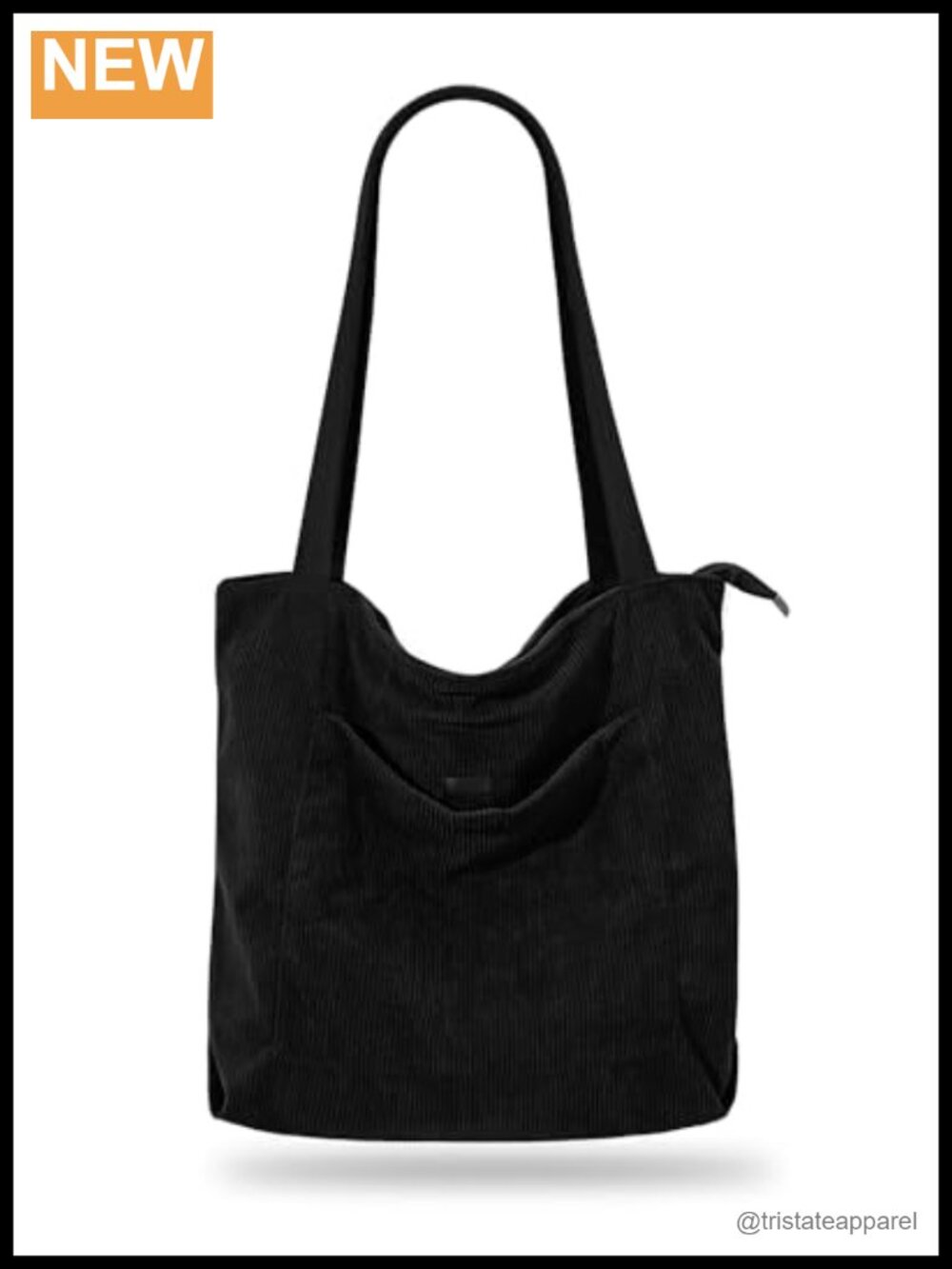 Corduroy Tote Bag for Women, Hobo Handbag with Zipper, Large Shoulder Bag